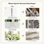 Mkono Macrame Plant Hanger and 3 Pack Macrame Plant Hangers with Self Watering Plant Pots Indoor Hanging Baskets Flower Pot Holders with Hooks No Tassels Different Size for Boho Home Decor - Image 5