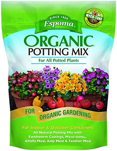 Espoma Potting Mix, Natural & Organic, for Indoor & Outdoor Potted Plants, 8 qt, Pack of 6 by Espoma