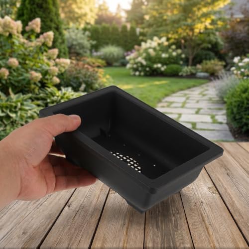 Bonsai Lightweight Planter Rectangular Box Plastic 15pcs with Mesh Bottom and Preset Drainage Holes, Deep Portable Container for Succulent and Garden Plant Growing, Indoor - Image 7