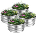 4 PCS 2x2x1ft Round Galvanized Raised Garden Bed Kits by Liyarya