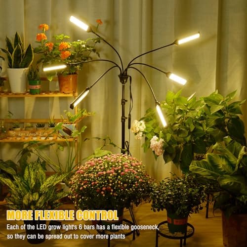 LED Grow Lights for Indoor Plants Full Spectrum, 540 LEDs Plant Lights for Indoor Growing with 58" Adjustable Stand, Plant Grow Lights with Auto 5H/10H/15H Timer for Indoor Tall Plants. - Image 4