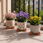 LemonRoad 12 Set Frog Pot Feet for Outdoor Planters, Terra Cotta Cement - Image 6