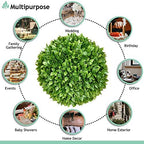 SunnyRoyal Topiary Ball Artificial Outdoor Boxwood Balls Topiary Lifelike Plants, Round Topiary for Indoor/Outdoor Decore, Rose Leaf 15 Inch, 1 Piece - Image 5