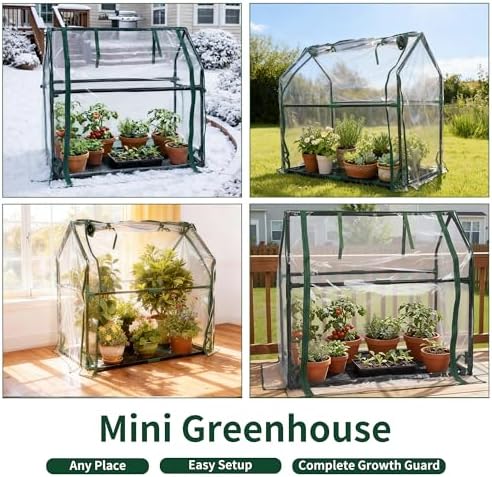 PROWORX Mini Greenhouse 36"×18"×33" Small Greenhouse Seed Starting Waterproof Floor Mat Portable Greenhouse Patio Balcony and Garage Indoor & Outdoor - Image 6