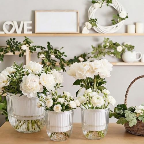 Hanging Planter Set of 6 Self Watering Indoor Flower Pots with Water Level Indicator Modern Plant Hangers for Indoor Garden Decor Balcony Apartment Boho Home Decoration Easy Care(White) - Image 6