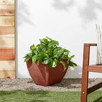 PSW Pot Collection FB40TC 16x13 inch Plastic/Stone/Wood Composite Square Planter – No Drainage Hole (Drillable), Modern Indoor/Outer Pot for Flowers, Foliage, Fairy Gardens, Terra Cotta Color - Image 5