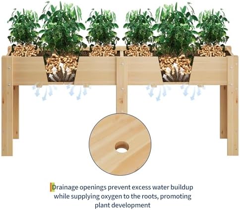 IDEALHOUSE 72"x23"x30" Elevated Wood Raised Garden Bed Planter Box - Image 4