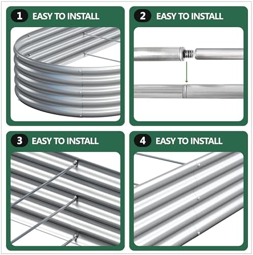 2PCS 8x2x1FT Galvanized Metal Raised Garden Bed,Outdoor Planter Box for Vegetables - Image 6
