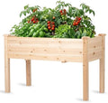Raised Garden Bed with Legs, 48x24x30 inch Wood Elevated Planter with Protective Liner for Vegetable Flower Herb, Outdoor Planter Box Kit for Balcony Patio Backyard, Natural by NatureCrafted