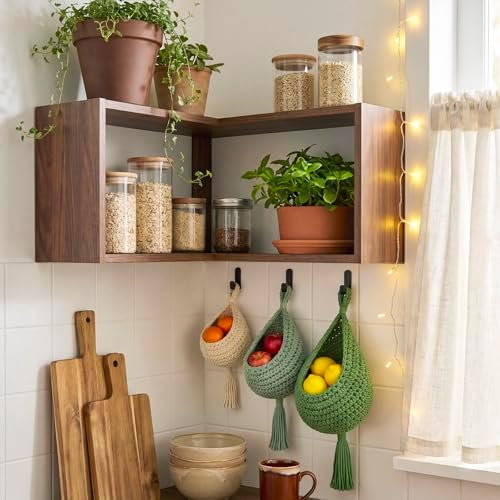 Honeydak 3 Hanging Baskets, Sage Color Palette, Tassel, Cotton Rope - Image 6