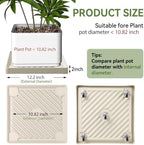 12.2" SquarePlant Caddy Beige with Hidden Wheels & Garden Tools Set - Image 2