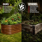 SnugNiture 4x2x1.5ft Raised Garden Bed Outdoor, 17" Tall Galvanized Metal Planter Box, Oval Raised Garden Bed Kit for Planting Vegetables Plants Fruits, Brown - Image 2