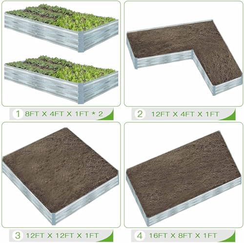 Galvanized Raised Garden Bed 8x4x1ft 3-Pack - Image 7