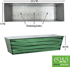 Achla Designs Galvanized Window Flower Box Planter-Green-Large (35.5" L x 11" W x 9.5" D) - Image 2