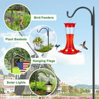 FEED GARDEN Bird Feeder Pole, 60 Inch Shepherds Hooks for Outdoor with 5 Prong Base, Adjustable Heavy Duty Shepherds Hook for Plant Baskets, Hummingbird Feeder, Wedding Decor, Lanterns,2 Pack - Image 4
