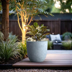 Kante Blue Gray Concrete Planter 18" Dia All-Weather Round Large Pot - Image 2