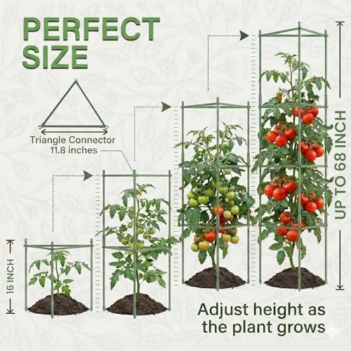 6 Pack 68" Tomato Cages for Garden - Large Tomato Plant Support Trellis - Image 5