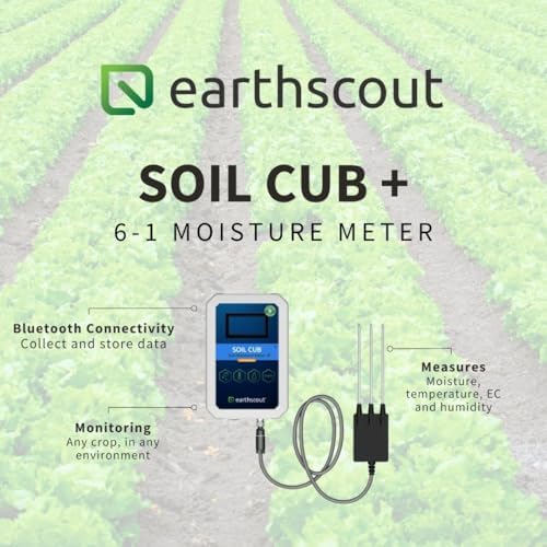 EarthScout Soil Cub Plus | 6-in-1 Soil Moisture Meter, Thermometer & Water Gauge for Plants | Research-Grade Professional Bluetooth GPS Meter Soil Moisture, Temp, Soil EC, Pore Water EC - Image 2