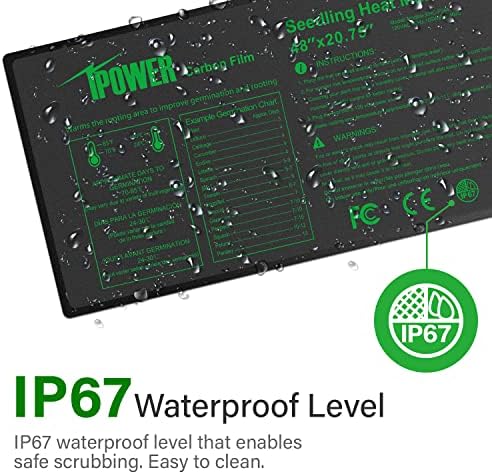iPower 48” x 20.75” Seeding Heat Mat Upgraded Carbon Film Indoor Warm Hydroponic Plant Germination Starting Pad Durable Waterproof, 48" x 20.75", Black - Image 5