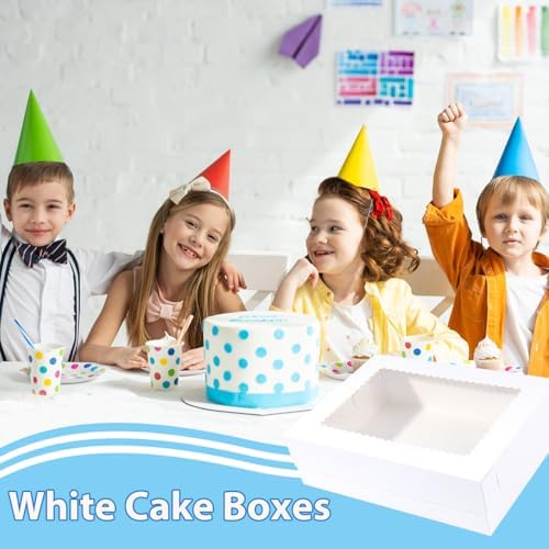 JJO 14x10x4 Inches 15 Pack Cake Boxes with Cake Board,White Bakery Boxes - Image 6