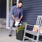 Step2 Lakewood Planter Box 2-Pack, Resin Outdoor Window Box Planters, Self-Watering, Black - Image 5