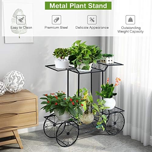 GIANTEX 6-Tier Plant Stand Indoor Flower Pot Holder, Metal Display Shelf - Image 3
