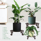 Yimobra 4 Pack Plant Stand for Flower Pot Heavy Duty Potted Holder Indoor Outdoor Metal Rustproof Iron Garden Container Round Supports Rack for Planter (4PC Brown 9.4 x 2 IN) - Image 4