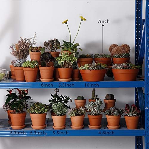 Yishang Large Terra Cotta Pots with Saucer- 4-Pack Large 6.3'' Orchid pots with Holes,Clay Ceramic Flower Pot Planters with Tray for Indoor, Outdoor Plant, Succulent Display - Image 3