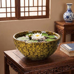 Bowl Planter, 12 Inch Ceramic Bonsai Planter, Yellow Leopard - Image 7