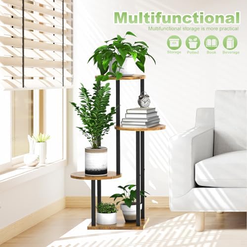 4 Tier Plant Stand Indoor Corner Tall Shelf for Multiple Plants - Image 6