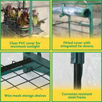 Miracle-Gro 4-Tier Greenhouse, Removable Shelves, Clear, 23"x17"x57" - Image 6