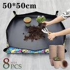 1-8PCS 50cm Planting Mat Oxford Cloth Foldable Waterproof Gardening Potting Pad Flower Pots Pulp Seedling Cup for Indoor Plant Repotting(Mix-A-1 Set) - Image 3