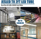 JESLED 2FT T8 LED Tube Light, 6000K Cool Bright White, 4 Pack - Image 6