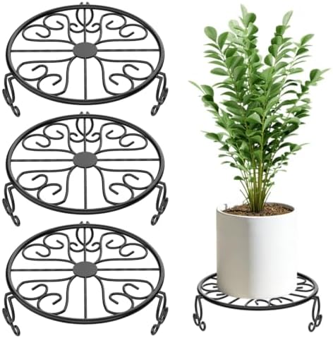 NSYOOMH 3-Pack Sturdy Plant Stand for Outdoor Indoor,Potted Plant Riser 10" by NSYOOMH