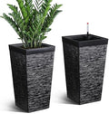 Garvee 22.5" Tall Outdoor Planters Set of 2, Self Watering Tall Planters by Garvee