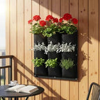 Container Vertical Planter Hanging Planter Pocket Planter with 9 Pockets Oxford Cloth with Secure Hanging and Shaped Support Suitable for Porch wall Home Decor Office Decor - Image 7