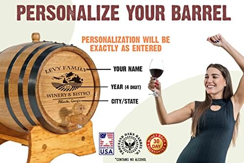 Personalized 5 Gallon Oak Aging Barrel, Custom Whiskey & Wine Cask, B314 - Image 4