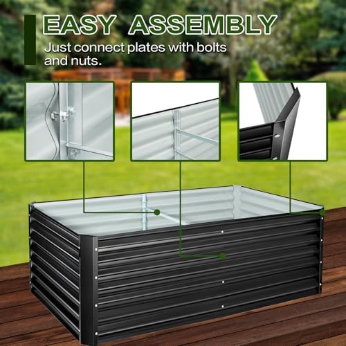 6x3x2 Ft Galvanized Metal Raised Garden Bed Large Planter Tall - Image 4