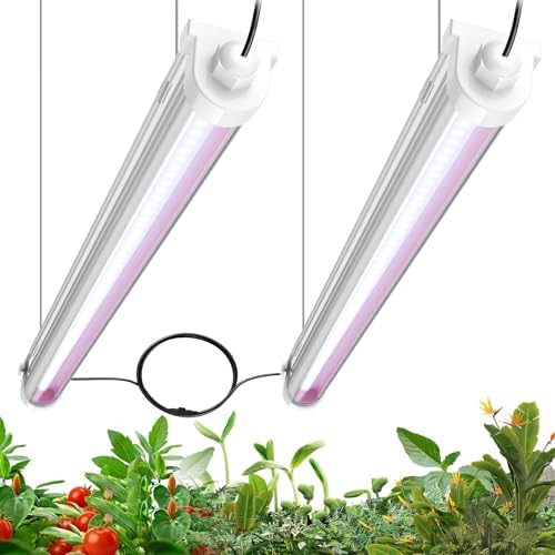 JESLED Waterproof T8 2FT Grow Lights, Full Spectrum Indoor Plant Light, 2P by JESLED