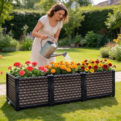 Large Planters for Outdoor Plants 14" Tall Planter Box, 47.2"L x 15.7"W - Image 2
