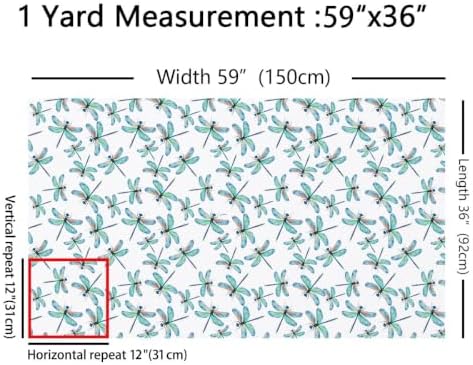 Dragonfly Fabric by The Yard, Blue Dragonflies Boho Wildlife Decorative, - Image 5