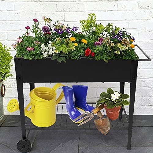 Raised Planting Box with Legs - Outdoor Raised Garden Bed On Wheels - Standing Boxes Planter for Vegetables Flowers Herbs - Image 3