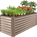 Best Choice Products 8x2x2ft Raised Outdoor Metal Garden Bed, Deep Root Box Planter for Vegetables, Flowers, Herbs, 240 Gallon Capacity, 100% Non Toxic Materials - Taupe by BestChoiceProducts