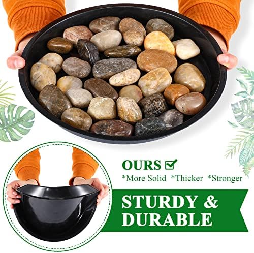 Sawysine 30 Pack Plastic Plant Saucer Round Drip Trays Black Flower Pot Saucers Thick Plant Dish Sturdy Water Tray Heavy Drainage Potted Container for Indoor Outdoor Garden (12 Inches) - Image 3