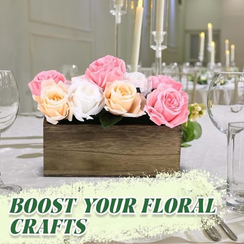 Havawish 10 Sets 10 x 4 x 4 in Wood Rectangular Planter Boxes Bulk Wood Flower Box Centerpiece Vases with Floral Foam Blocks Rustic Flower Pot Indoor Window for Wedding Arrangement - Image 4