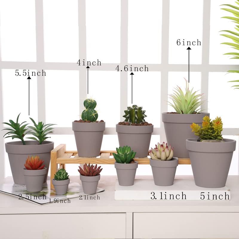 Yishang 2 inch Grey Small Terracotta Pots with Drainage Holes,Mini Clay Ceramic Pottery Planter,Cactus Flower Nursery Terra Cotta Pots, for Indoor/Outdoor Succulent Plants, Crafts(80 Pack) - Image 5