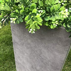 Kante Lightweight Modern Tall Square Outdoor Planter, 23.6 Inch Tall, Gray Concrete - Image 4