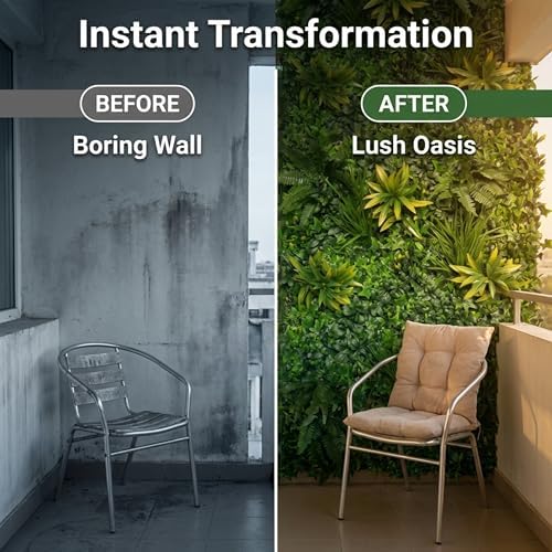 GreenSmart Premium Artificial Grass Wall Panels | Realistic Plant Greenery Privacy Panels | Decor for Fence, Garden, Patio & Balcony | Never Fade Indoor Outdoor Use (Jade (Large Single Panel)) - Image 4