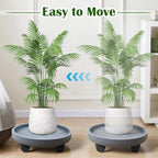 K KASONIC 12 Inch Plant Caddy with Wheels, 220LBS Capacity Rolling Plant Stand Dolly, 2 Pack Round Planter Saucer Mover Base Tray for Indoor Outdoor Potted Plants, Includes 5M Tearable Plant Ties - Image 3