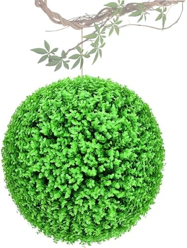 Artificial Plant Topiary Ball 22in, Faux Boxwood Decorative Balls, Decorative Faux Greenery Fake Plants, Garden Spheres Large Outdoor, Artificial Topiary Plant Grass Ball by ATYUJKB